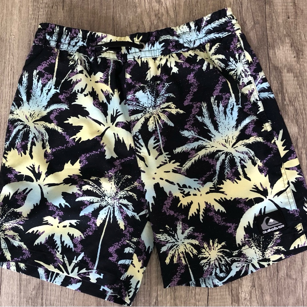 Quiksilver Black palm tree boys Board Shorts